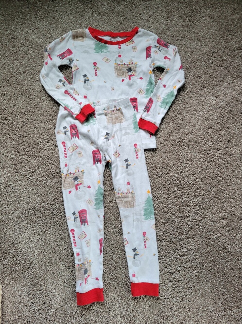 Burts Bees Size 5 Unisex Christmas Pajamas Long Sleeve Holiday Organic Cotton
